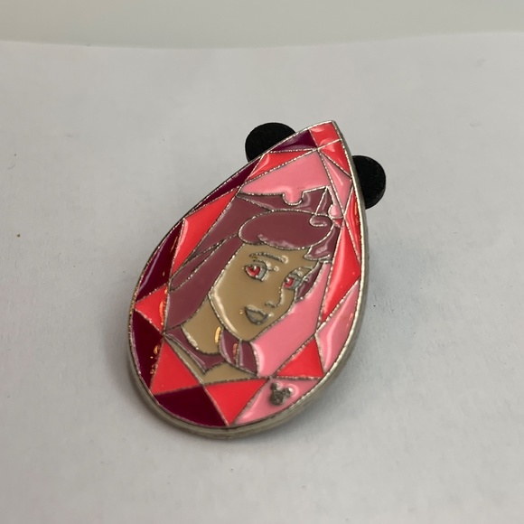 Disney Parks Pin Trading Sleeping Beauty Aurora Gem Pink Hidden Mickey Pin - Picture 5 of 6